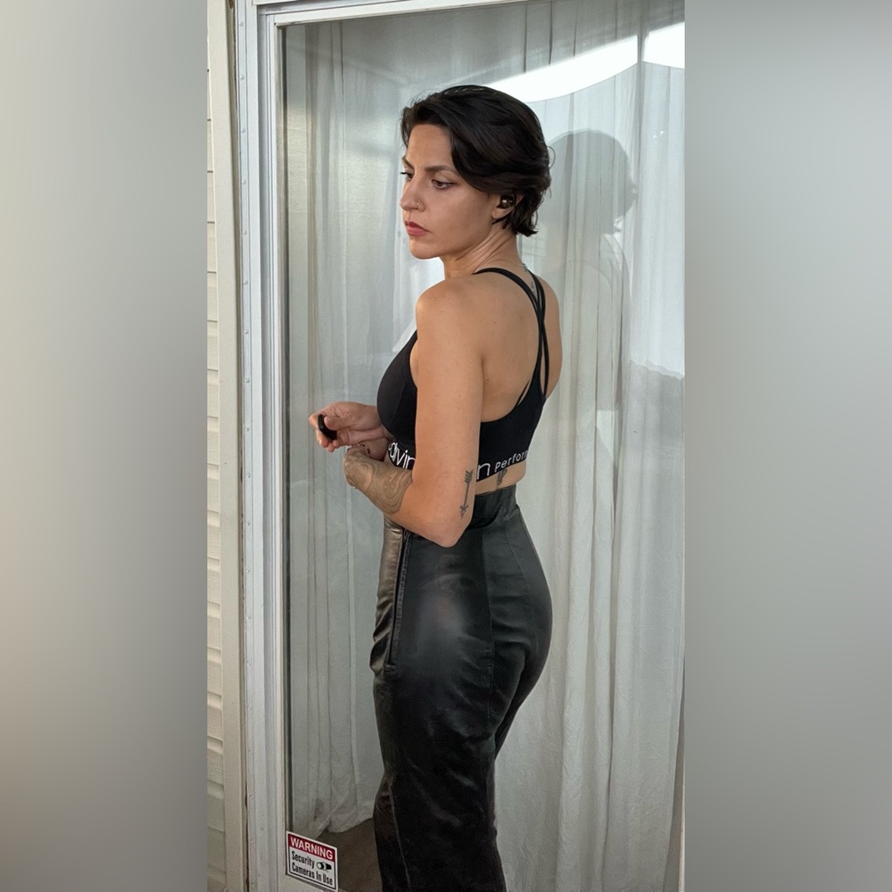 Michael Hoban north beach leather BUTTERY high waisted black catwoman pants
